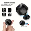Camara Mini Espia Wifi de seguridad A9 con Wi-Fi, Batería Recargable y Carga Tipo-C, Monitoreo Remoto 24/7 vía Aplicación Móvil, Cámara de Vigilancia Interior para Escritorio en Casa/Oficina (), Diseño Elegante, Vídeo de Alta Calidad
